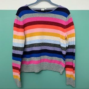 Gap Long Sleeve Clean Crew Sweater in Crazy Stripe Size XL